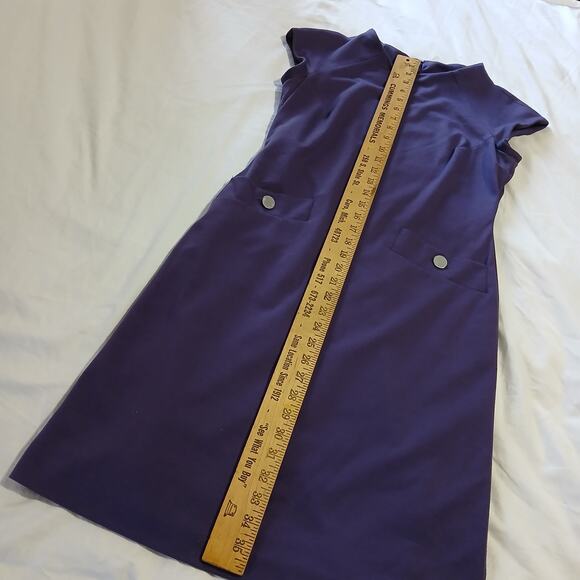 Jones of New York 4 plum fully lined sheath accent hip pockets buttons cap slv - Picture 9 of 12